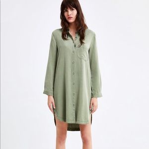 ZARA | LONG BUTTON UP SHIRT DRESS